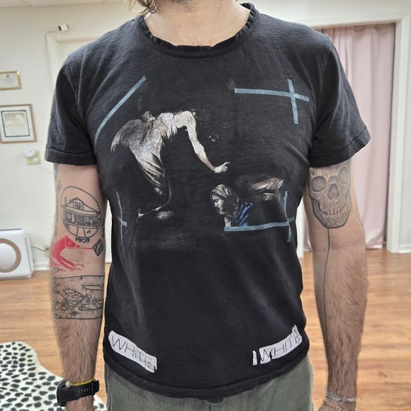 Off-White Caravaggio T-Shirt Graphic Tee Art Design Size S Virgil Abloh‎ 21x25 - Picture 1 of 16